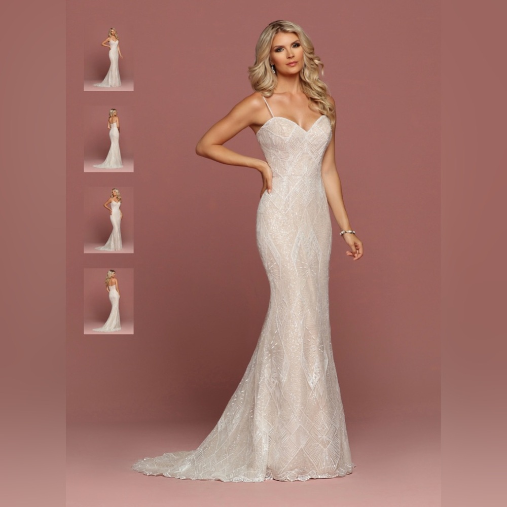 Da Vinci Bridal - 50480 Sleeveless Art Deco
Beaded Sheath Wedding Gown